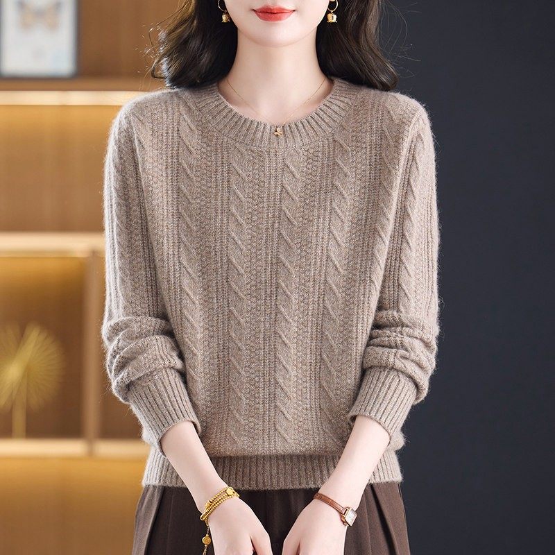 羊毛衫女士毛衣秋冬季妈妈装2025新款打底绒加厚洋气减龄圆领上衣,淘宝优惠券,粉丝福利购,淘宝优惠卷