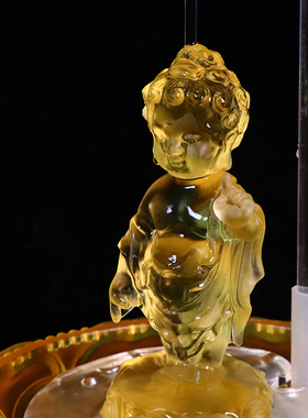 琉璃太子佛浴佛盆琉璃小佛摆件