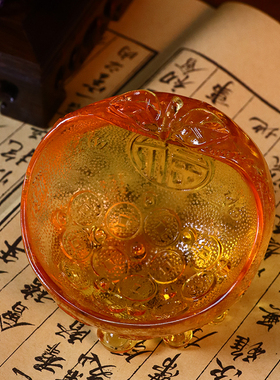 琉璃苹果平安是福聚宝盆桌面摆件
