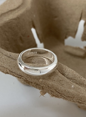 素圈实心泥鳅背S925纯银个性男女