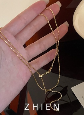 S925纯银项链女单链素链ins风