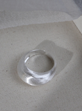 S925纯银戒指女开口拉丝食指夸张