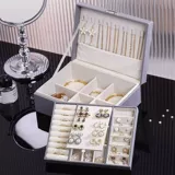 Коробочка для хранения, изысканная коробка для хранения, высококлассное ювелирное украшение, аксессуар, ожерелье и серьги, золотое вместительное и большое кольцо