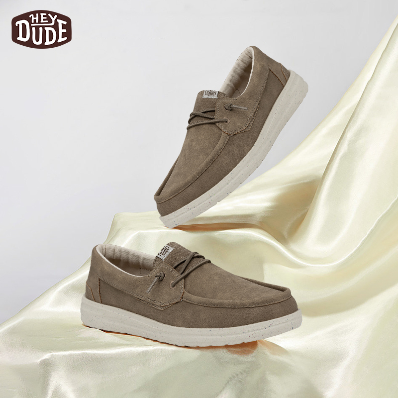HEY DUDE布鞋男款时尚潮流休闲小众软底舒适耐磨一脚蹬懒人健步鞋 - 图0