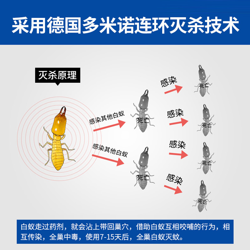 白蚁防治专药室内用除杀白蚂蚁飞蚁全窝非无毒家用端蛀虫药杀虫剂 - 图0