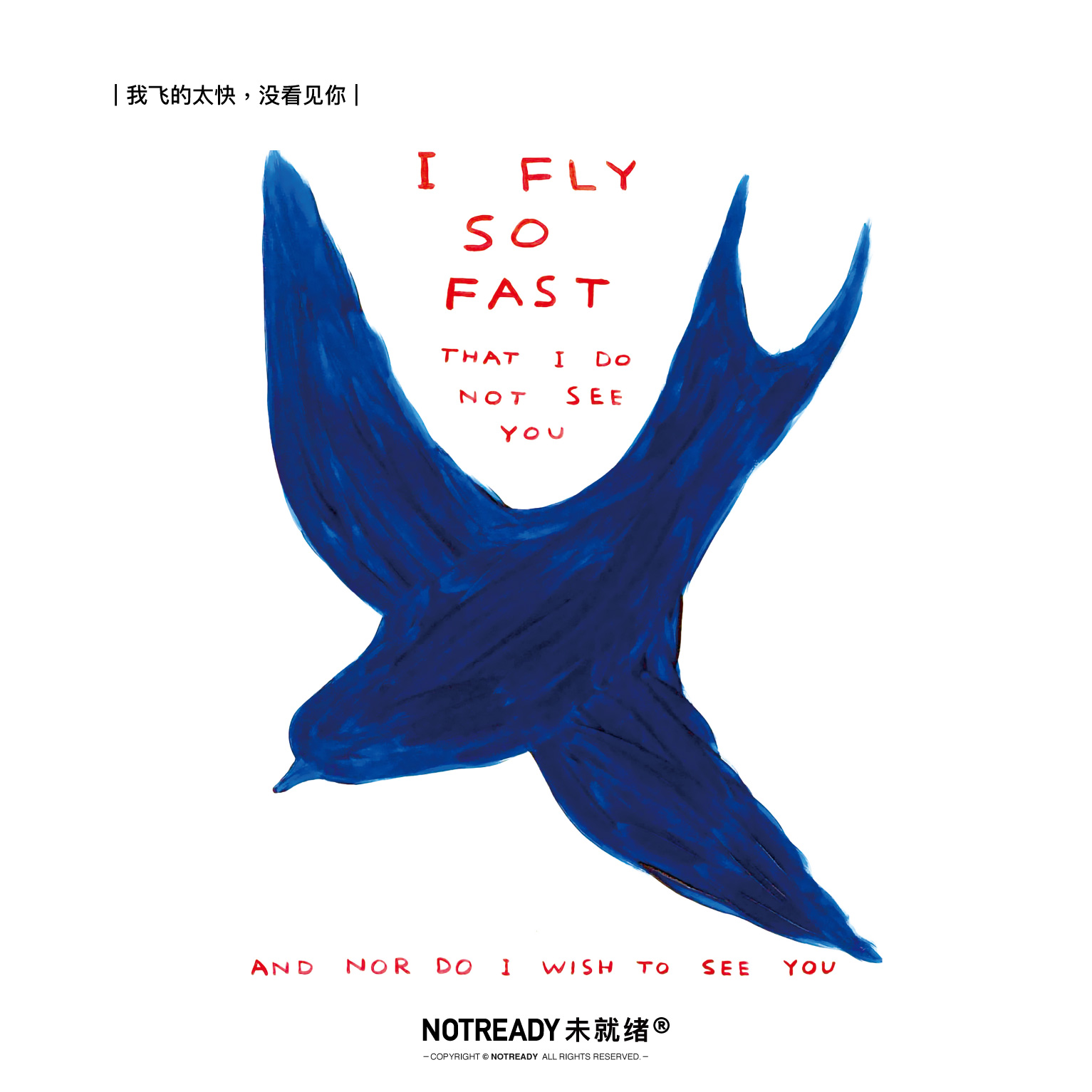NOTREADY未就绪飞鸟印花t恤男女文艺纯棉限定短袖小众艺术风上衣t - 图0