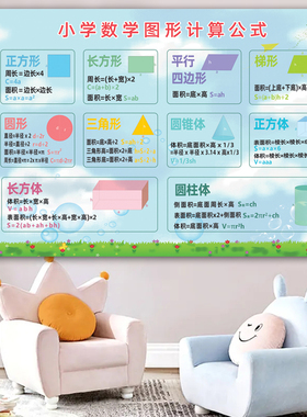 小学生单位换算墙贴表汉语拼音声母韵母表乘法口诀表海报挂图无声