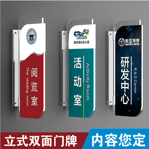 办公室双面立式侧装门牌定制高档亚克力科室牌学校医院部门侧挂牌 - 图0