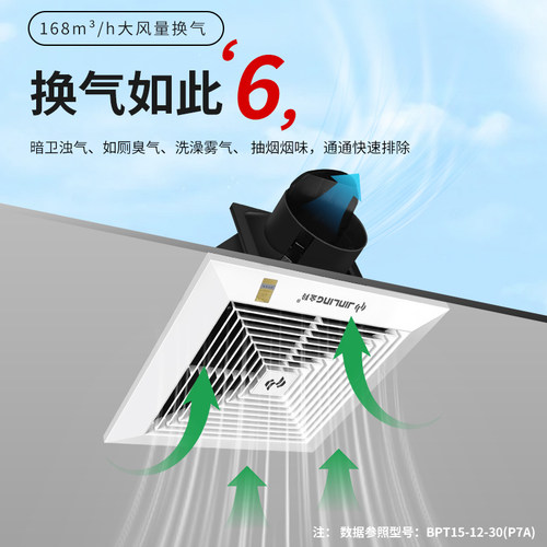 金羚天花排气扇石膏板吊顶换气扇30x30卫生间排风扇厕所抽风吸顶 - 图2