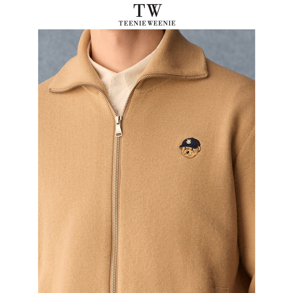 Teenie Weenie小熊男装日系休闲高领易打理拉链毛衣开衫2026年春,淘宝优惠券,粉丝福利购,淘宝优惠卷