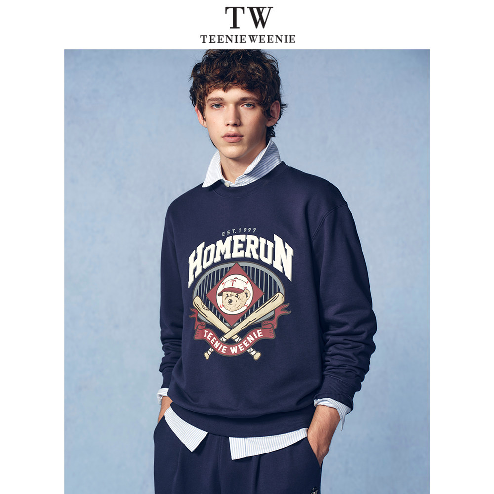TeenieWeenie小熊男装卫衣2025春季新款潮流印花休闲圆领运动上衣,淘宝优惠券,粉丝福利购,淘宝优惠卷