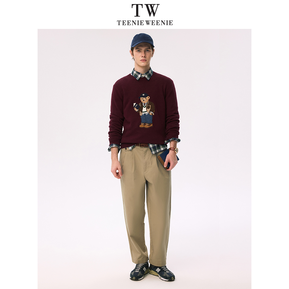 TeenieWeenie小熊男装针织衫春季慵懒简约休闲时尚羊毛混纺毛衣男