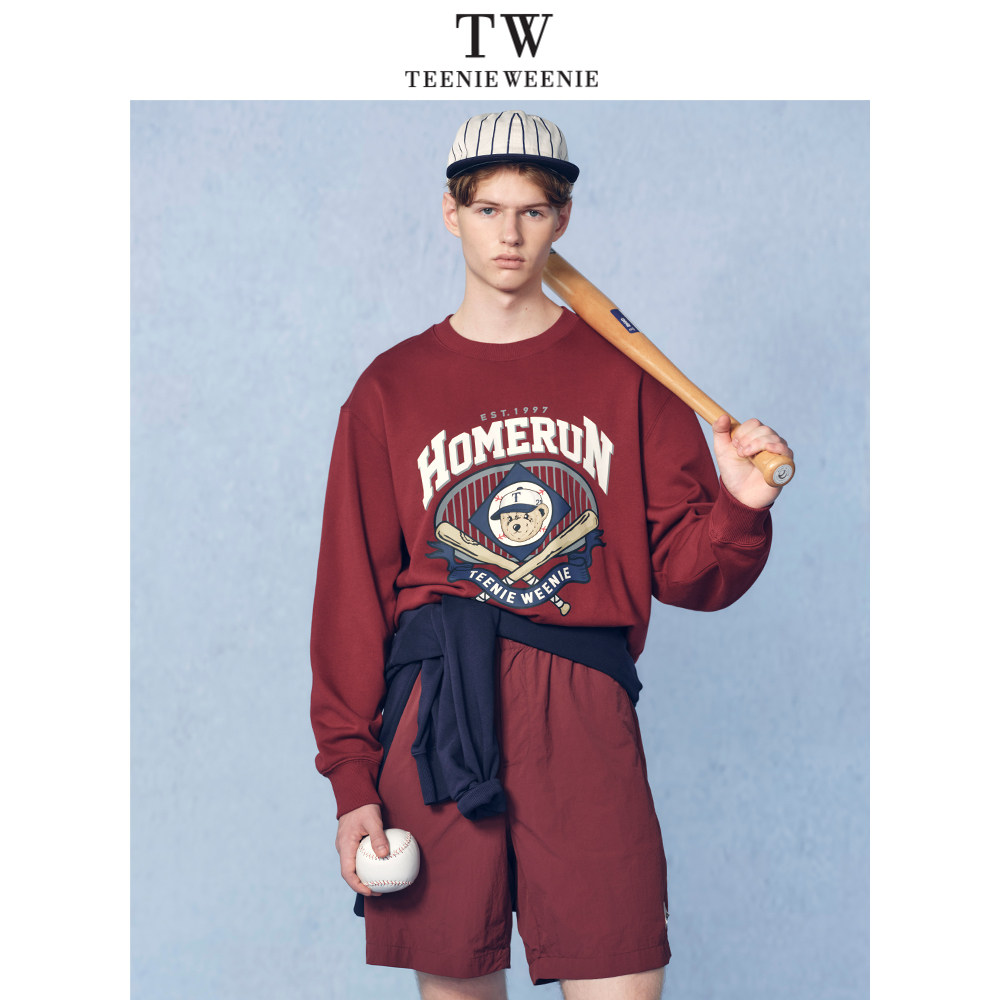 TeenieWeenie小熊男装卫衣2025春季新款潮流印花休闲圆领运动上衣,淘宝优惠券,粉丝福利购,淘宝优惠卷