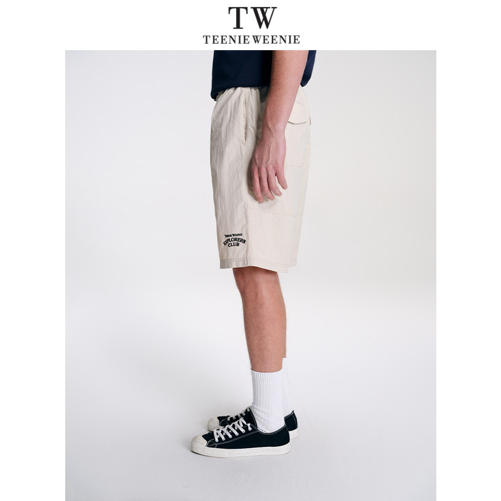 Teenie Weenie小熊男装可调节腰带松紧腰刺绣简约短裤2026年春,淘宝优惠券,粉丝福利购,淘宝优惠卷
