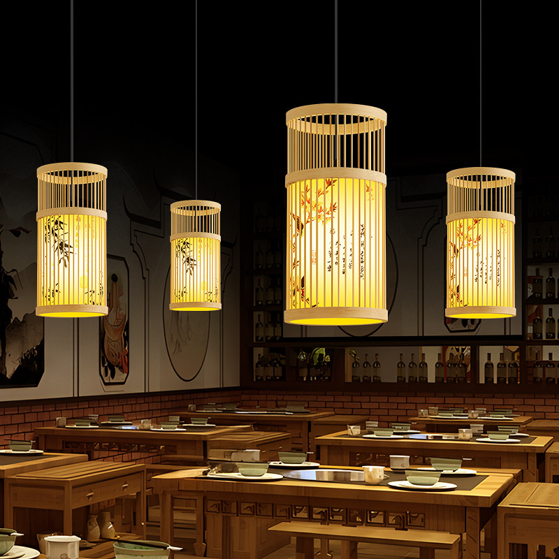 禅意中式茶室竹编吊灯民宿餐厅农庄餐桌吊灯创意编织竹艺灯笼灯罩,淘宝优惠券,粉丝福利购,淘宝优惠卷