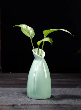 青瓷小花瓶创意花器容器餐桌水培