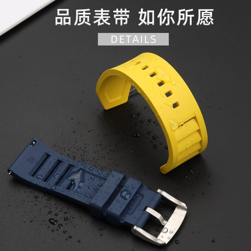优亨适配卡西欧GA-2200 ga2000运动不沾灰氟橡胶橙色黑色手表带男