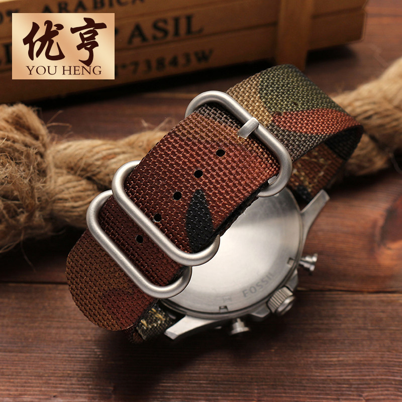 尼龙帆布颂拓鲁美诺斯卡西欧表带 优亨配件