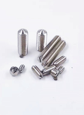304不锈钢M1.2-1.6M2M2.5M3-M12 71一字尖头紧定开槽螺丝机米顶丝