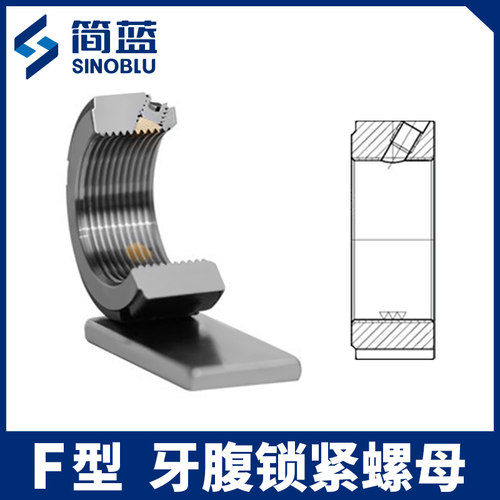 F型牙腹精密锁紧螺母 并轴承丝杆杠锁定圆螺帽车机床防松止退螺母 - 图1