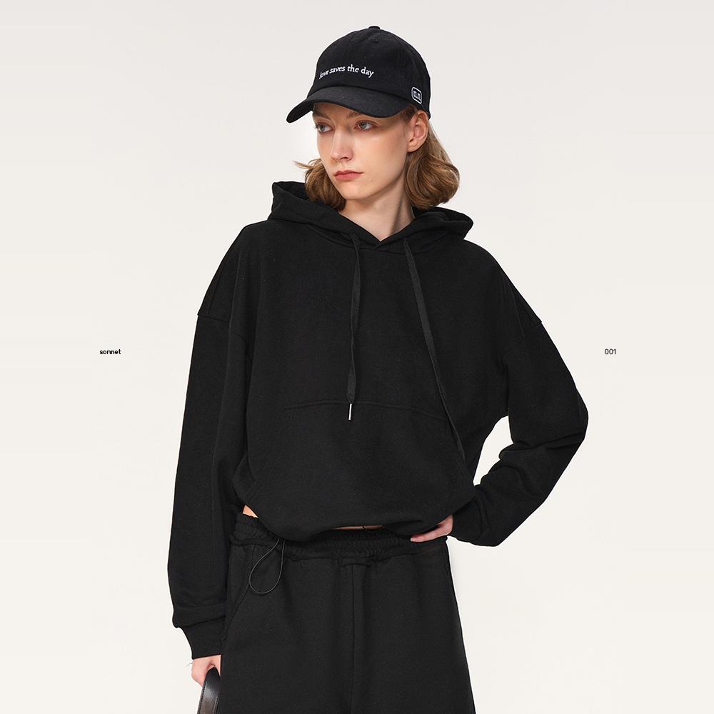 asomesome美式宽松灰色抽绳卫衣帽衫女2025春运动休闲连帽上衣 - 图2