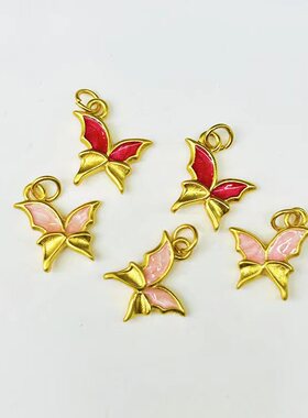 古法金保色四叶草捕梦网三尾羽饰品小滴溜diy手链手串配件