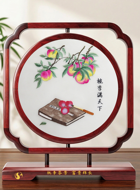 双面绣摆件筛月中国风