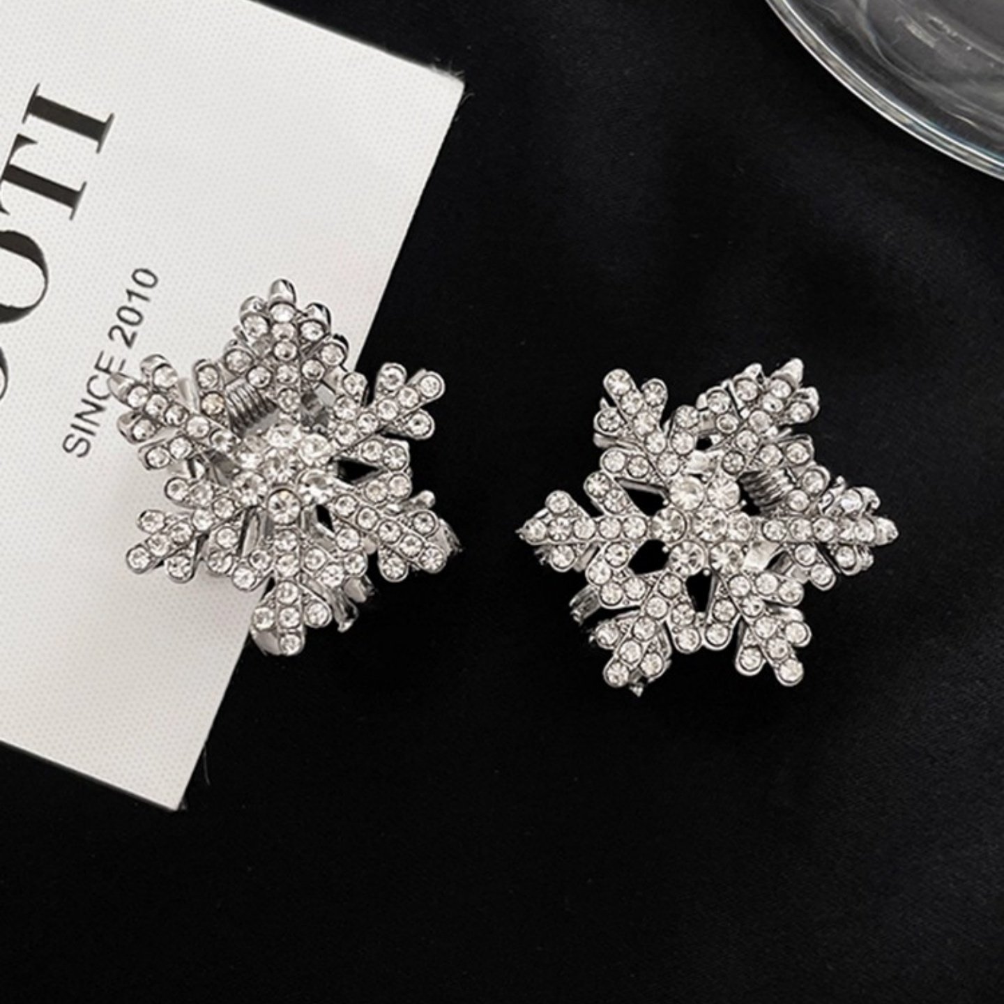 2025新款韩版时尚气质百搭超闪银色雪花抓夹女公主头对夹小夹子,淘宝优惠券,粉丝福利购,淘宝优惠卷