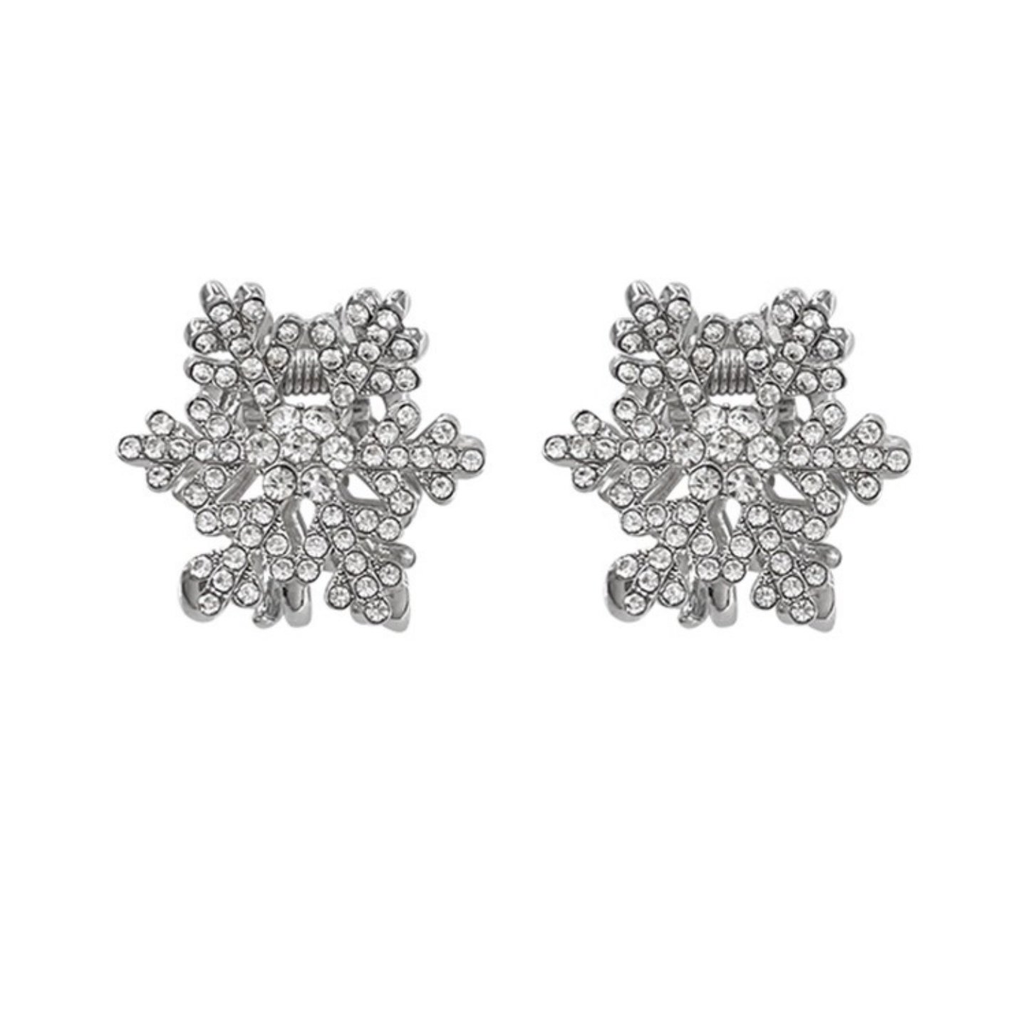 2025新款韩版时尚气质百搭超闪银色雪花抓夹女公主头对夹小夹子,淘宝优惠券,粉丝福利购,淘宝优惠卷