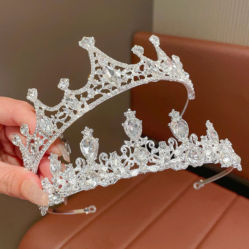 生日皇冠头饰女公主高端王冠女童生日发卡发箍儿童小女孩头箍发饰 - 图0