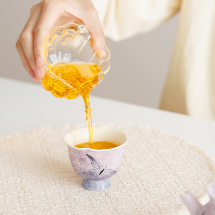 亘古粉引郁金香花口主人杯家用茶杯泡茶品茗茶具杯子手绘精致水杯,淘宝优惠券,粉丝福利购,淘宝优惠卷