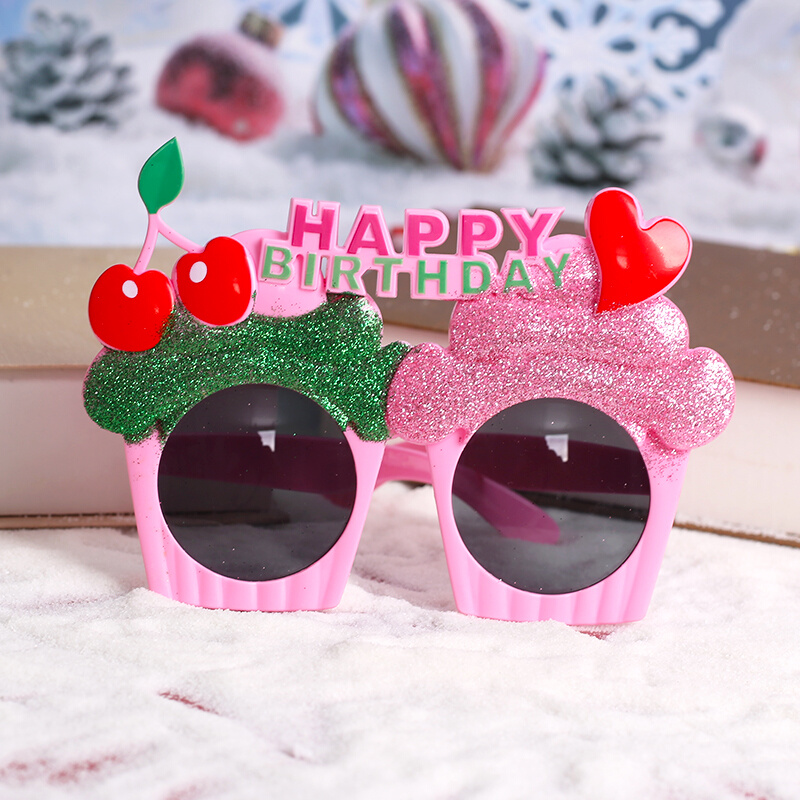 网红同款生日派对眼镜儿童成人生日快乐创意搞怪奶油装饰拍照道具