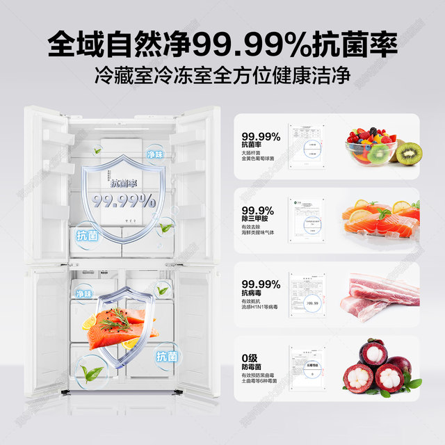 Haier produces Commander 502L ultra-thin cross-folding four-door first-class energy-efficiency dual-frequency frost-free household refrigerator