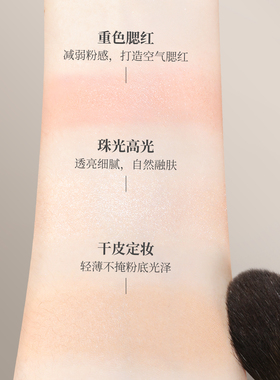 朗颜化妆刷赤漠二代CM209灰鼠毛扁舌形腮红刷一支装动物毛化妆师