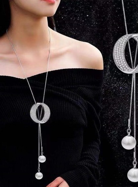 高端珍珠毛衣链长款高级感大气高档气质项链秋冬季2025新款爆款潮