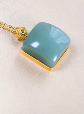 玉匠人和田玉碧玉粉青吊坠鸭蛋青