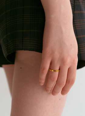 CINNLER虎眼石切面拉丝925银戒指