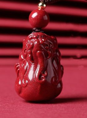 2026马原矿真朱砂生财聚财貔貅情侣吊坠民族风挂件精致吞金兽