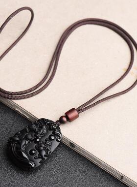 黑曜石吊坠生肖虎马狗三