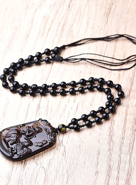 爆款冰种黑曜石项链三合