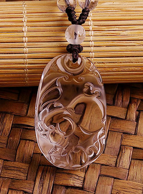 天然白水晶猪吊坠生肖属