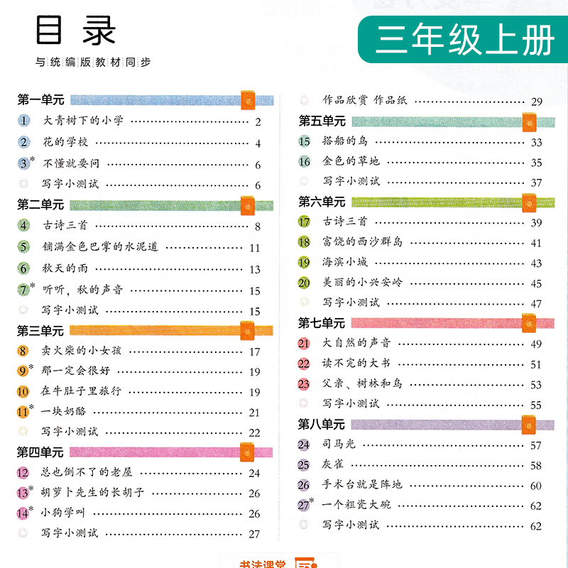 三年级字帖人教版语文上册下册教材同步2024新版写字课课练每日一练小学生专用笔画笔顺描红衡水体英语临摹硬笔钢笔书法练字帖统编-图1