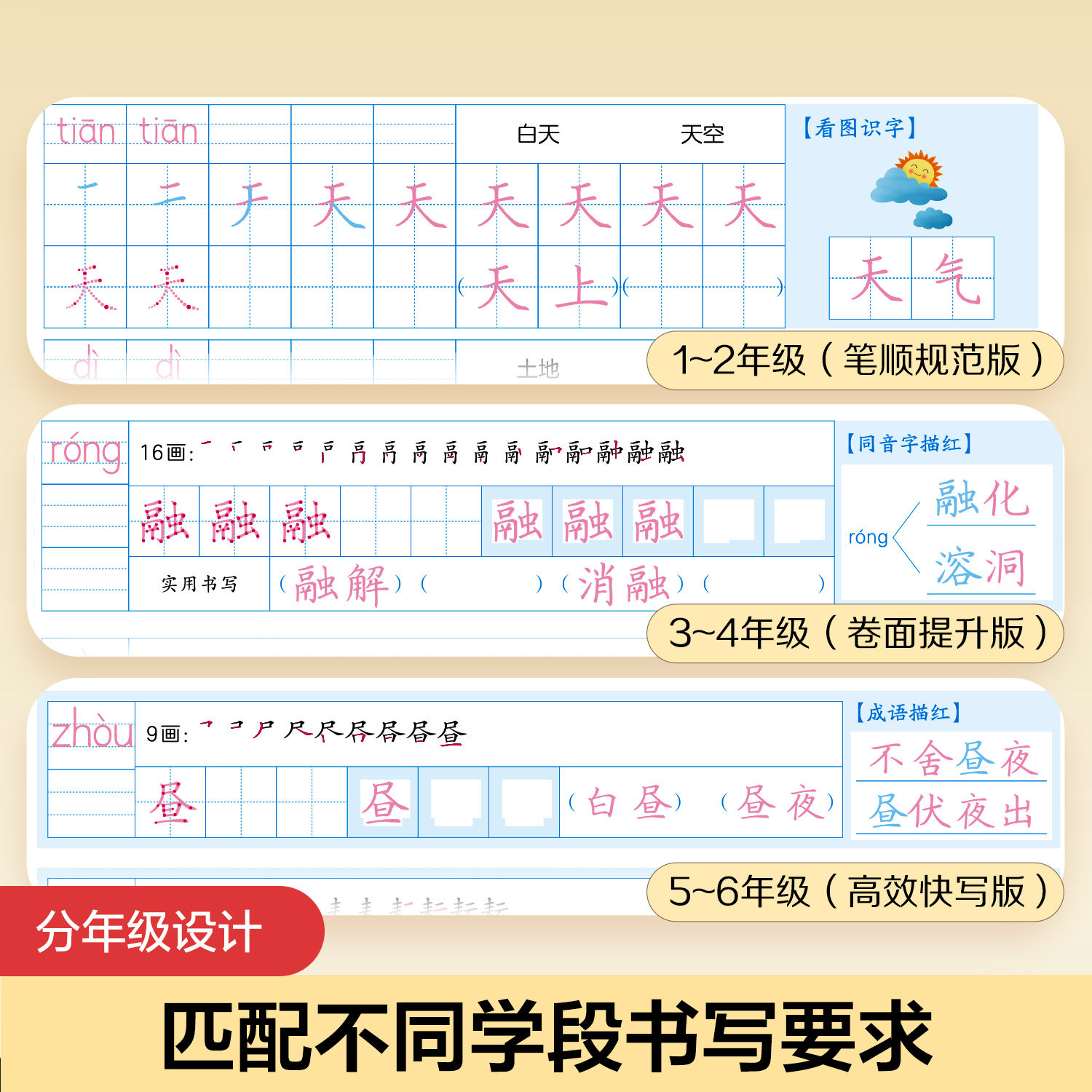 2026新版三步写好规范字语文英语同步字帖一二三年级四五六年级上下册人教版小学生专用一类字生字描红默写本华夏万卷二类字练字帖
