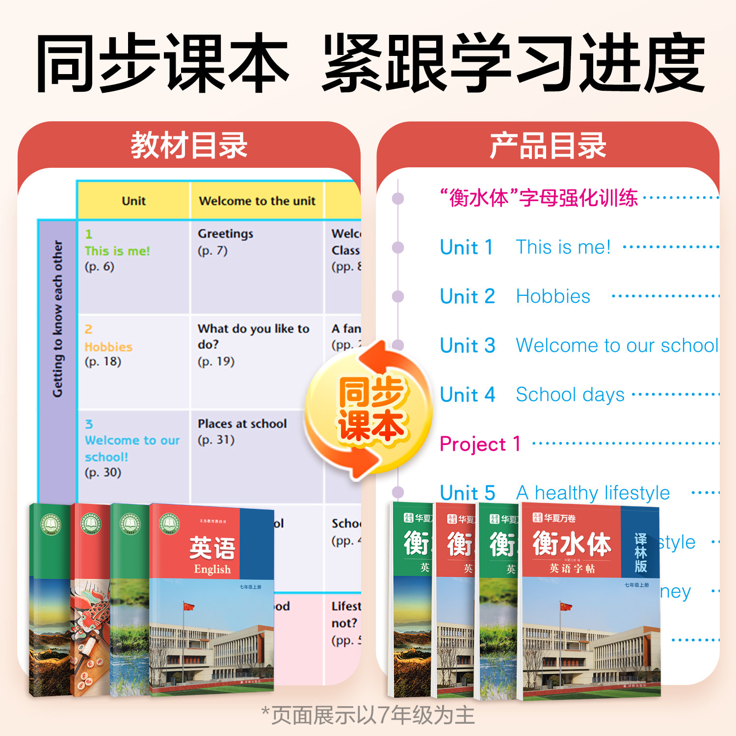 七年级衡水体英语字帖八九年级上下册译林版同步课本硬笔临摹每日一练华夏万卷英文字母单词句子作文描红初一初中生专用钢笔练字帖