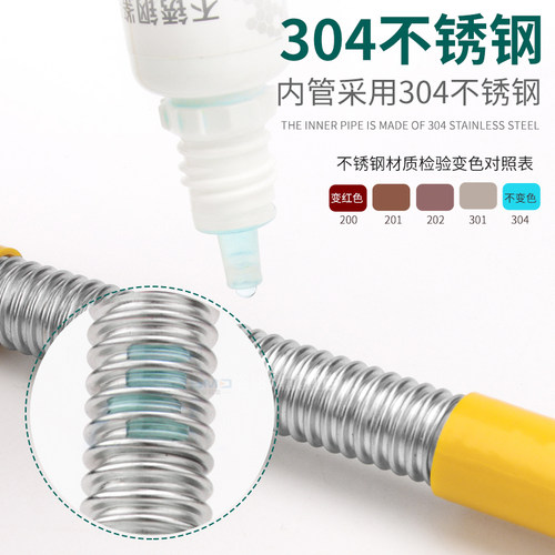 1寸304不锈钢波纹燃气管天然气热水器管道DN25专用防爆连接管配件 - 图2