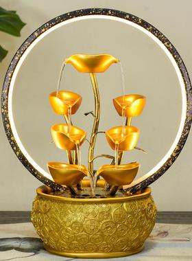 开业礼物贺礼流水摆件循环水生财客厅桌面礼品装饰店铺招财风水轮