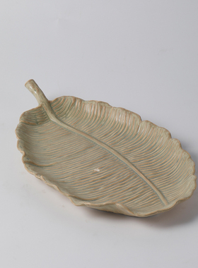 树叶果盘坚果收纳盘子家居装饰品