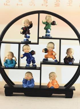 创意小沙弥摆件中式禅意小和尚客厅玄关电视柜酒柜家居装饰品摆件