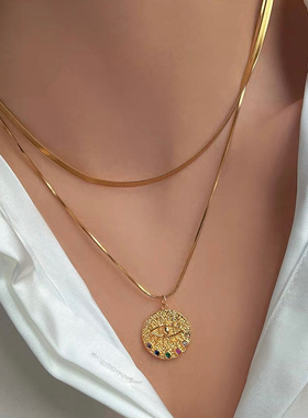 Céleste恶魔之眼双层项链女