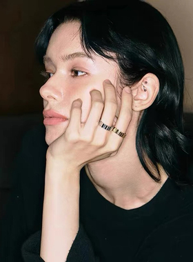 Céleste金银色条纹戒指女